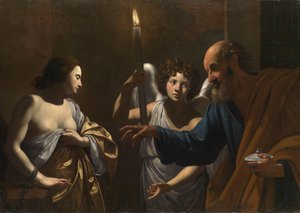 San Pedro visitando a Santa Águeda en prisión de Simon Vouet